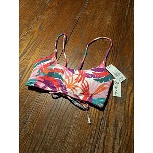 New XL Raisins Padded Lined Ribbed Summer Bra Swimsuit Bathing Suit Bikini Top